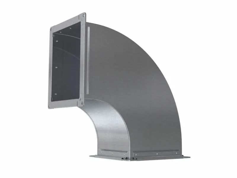 Отвод вентиляционный, прямоугольный 325 м оцинкованная сталь  90 град 250х250х0.5 мм